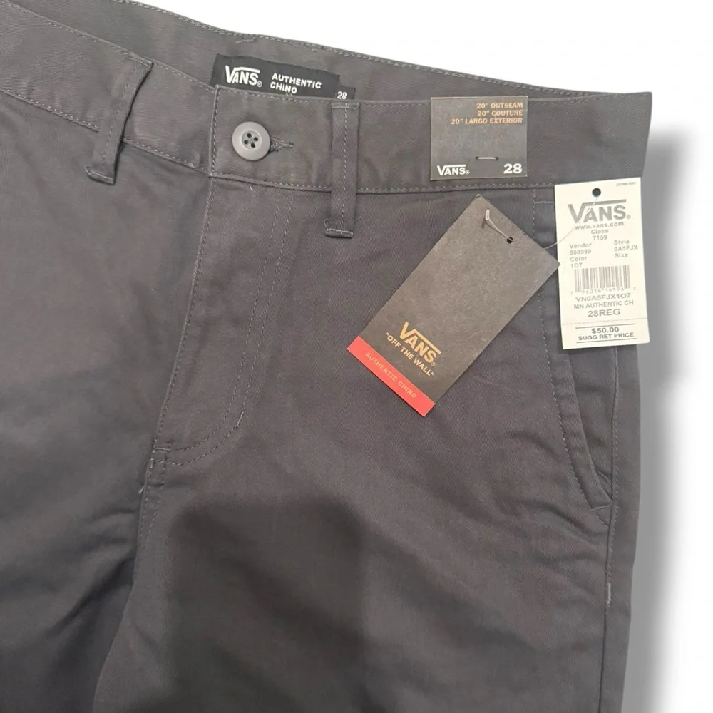 **NWT**Vans Men's Grey Flat Front Shorts - Picture 3 of 3